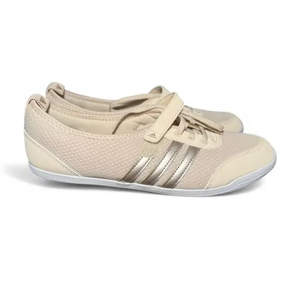 Adidas Women’s Diona 2.0 Beige Mesh Casual Sneakers Size 9 Tan 3-Stripe Shoes - Picture 2 of 7